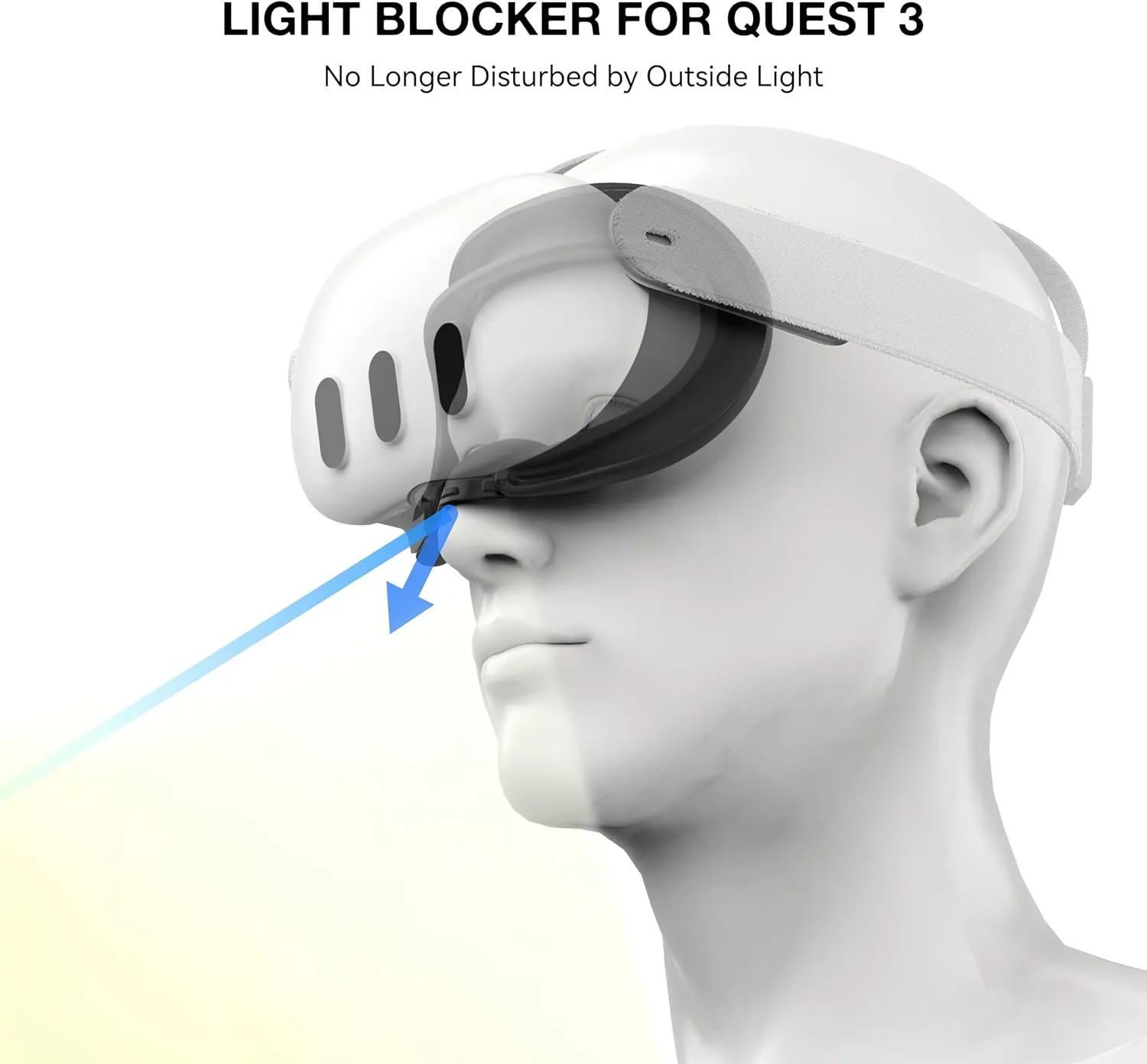 APEXINNO VR Silicone Face Pad Cover and Anti-Leakage Nose Pad for Meta Quest 3 Original Headset Accessories, VR Face Cushion and Light Blocker for Oculus Quest 3 Headset (Black)