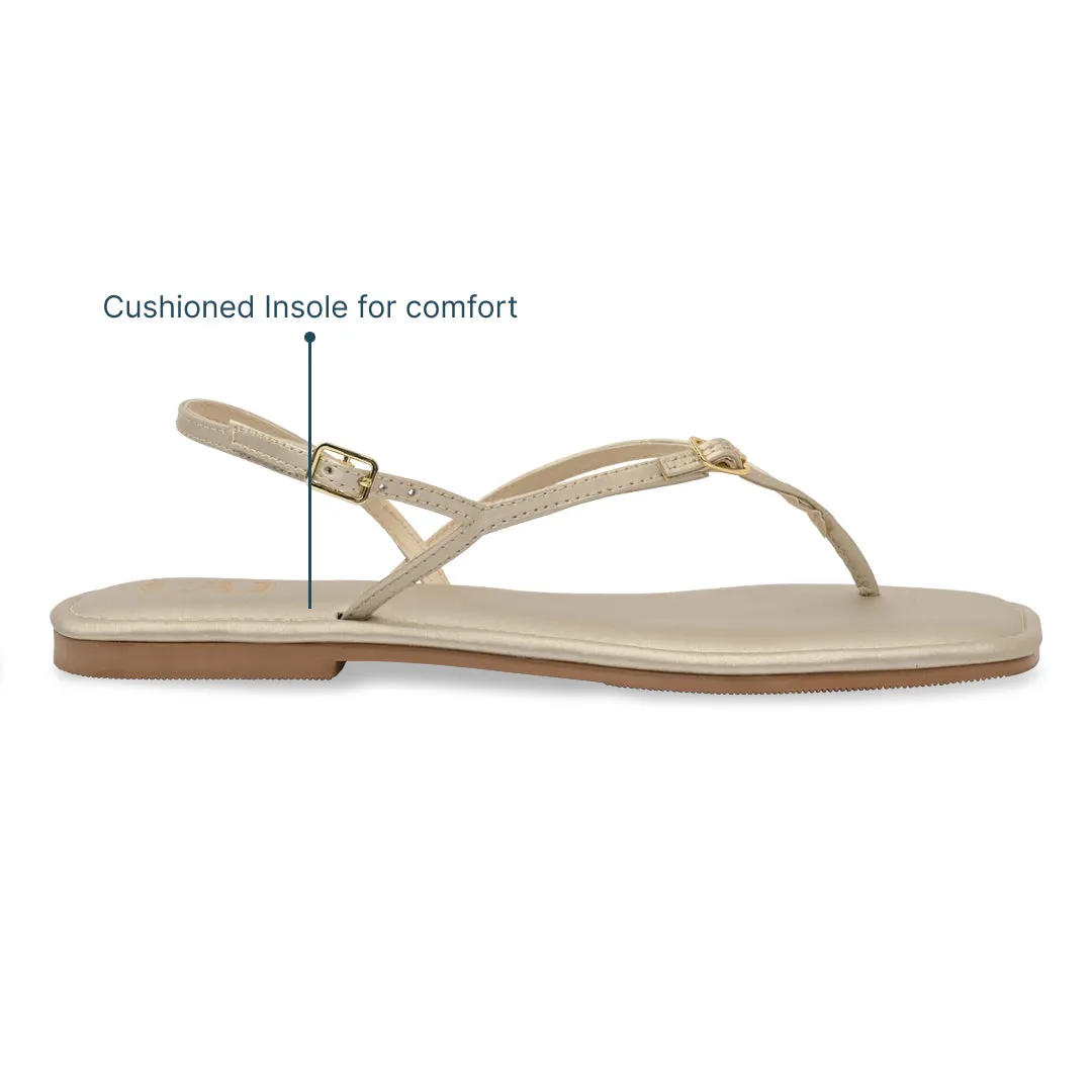 Light Gold Toe Thong Flats