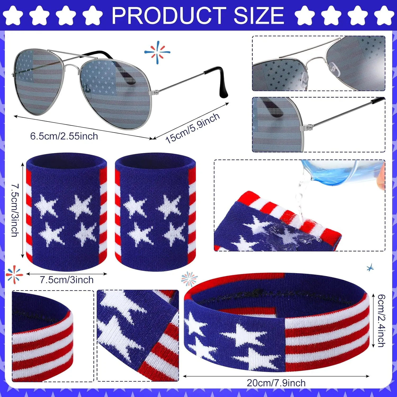 Mepase 5 Pcs 4th of July Beverage Beer Belt Set USA Belt Fanny Pack Drink Holder American Flag Outfit for Man Patriotic Independence Day Party(Flag)
