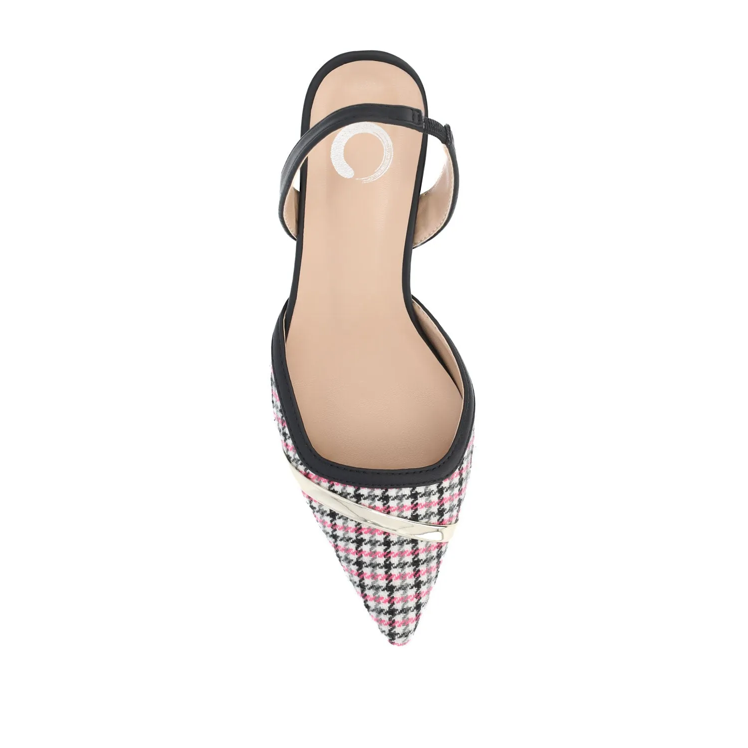NELLIA TWEED SLINGBACK KITTEN HEELS IN WIDE