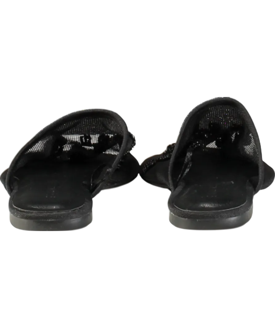 Urban Outfitters Black Embellished Mesh Flat Mules UK 6 EU 39 👠