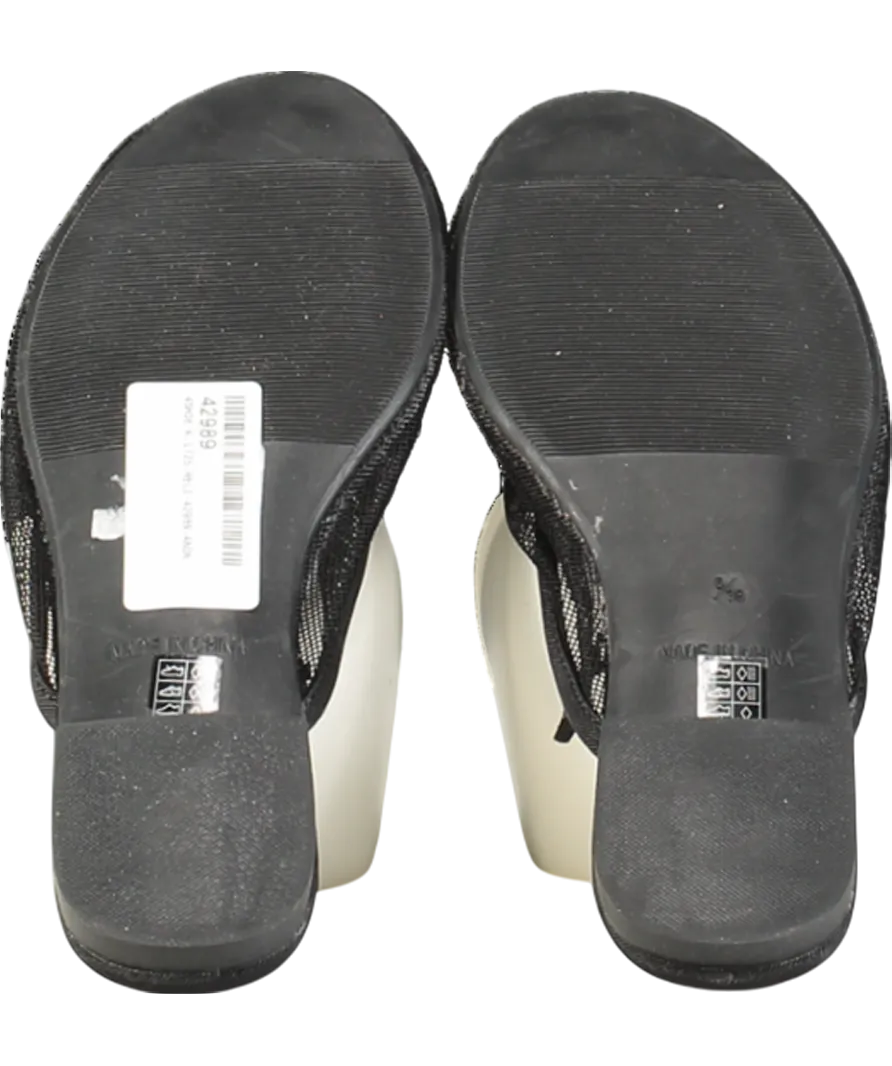 Urban Outfitters Black Embellished Mesh Flat Mules UK 6 EU 39 👠